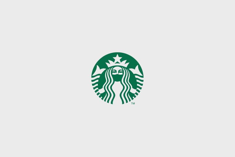 Logo Starbucks corona mondmasker