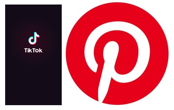 Logo's Pinterest en TikTok