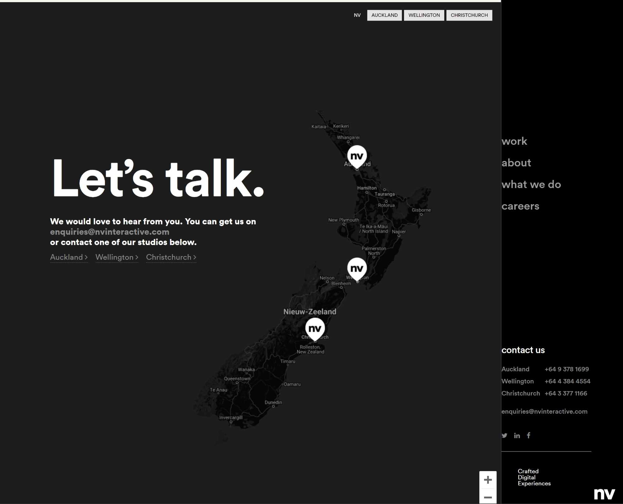 Beste contactpagina's websites Nieuw-Zeeland