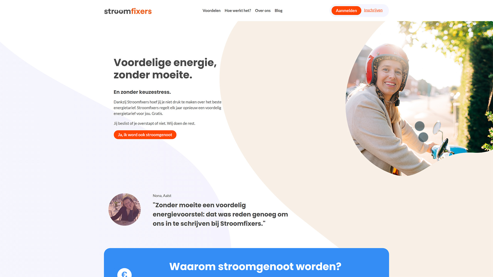 Motionmill webbureau Antwerpen - Stroomfixers screenshot homepagina