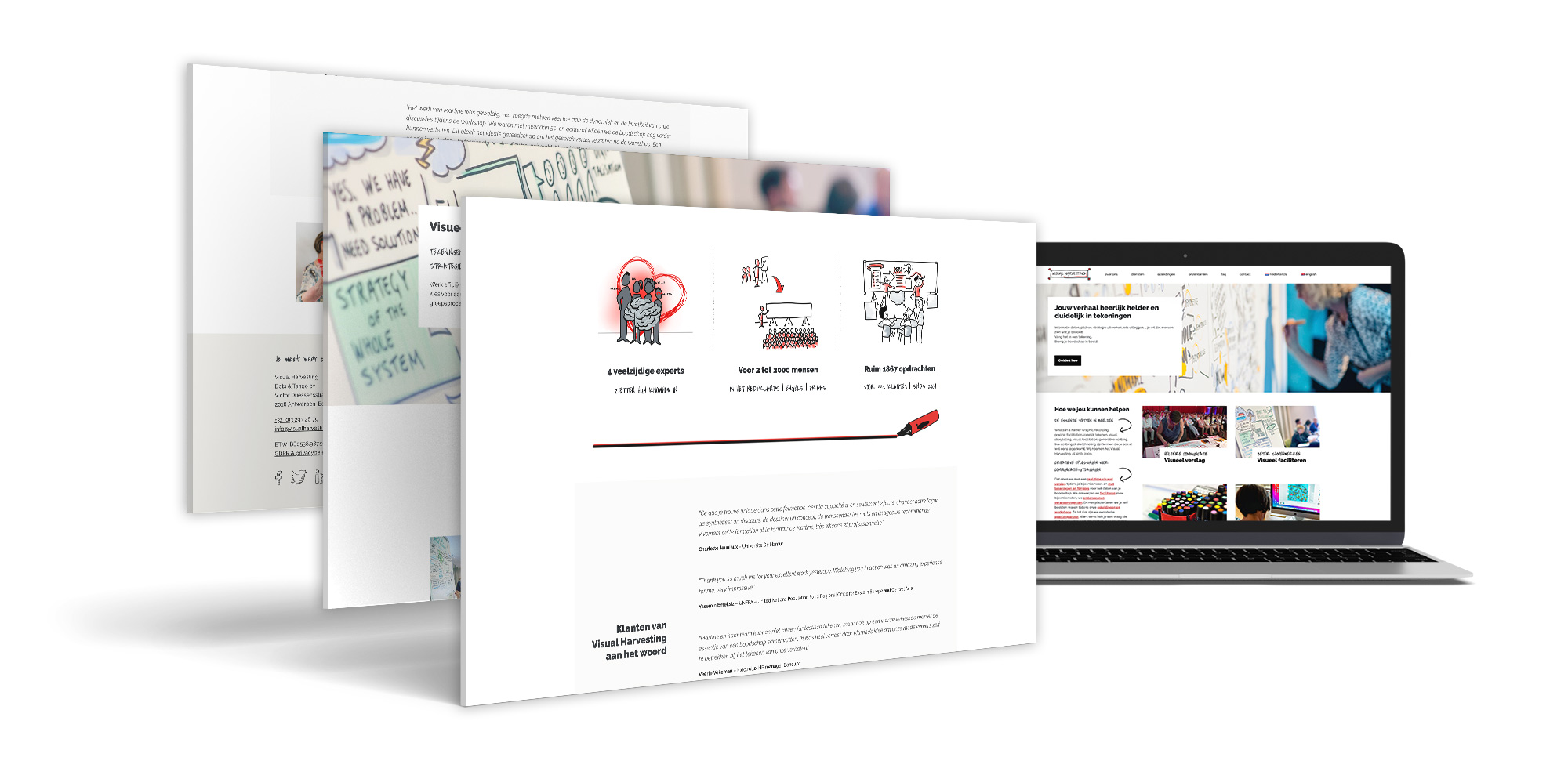 Motionmill webdesign Antwerpen - Gebruiksvriendeljke WordPress website Visual Harvesting mockup