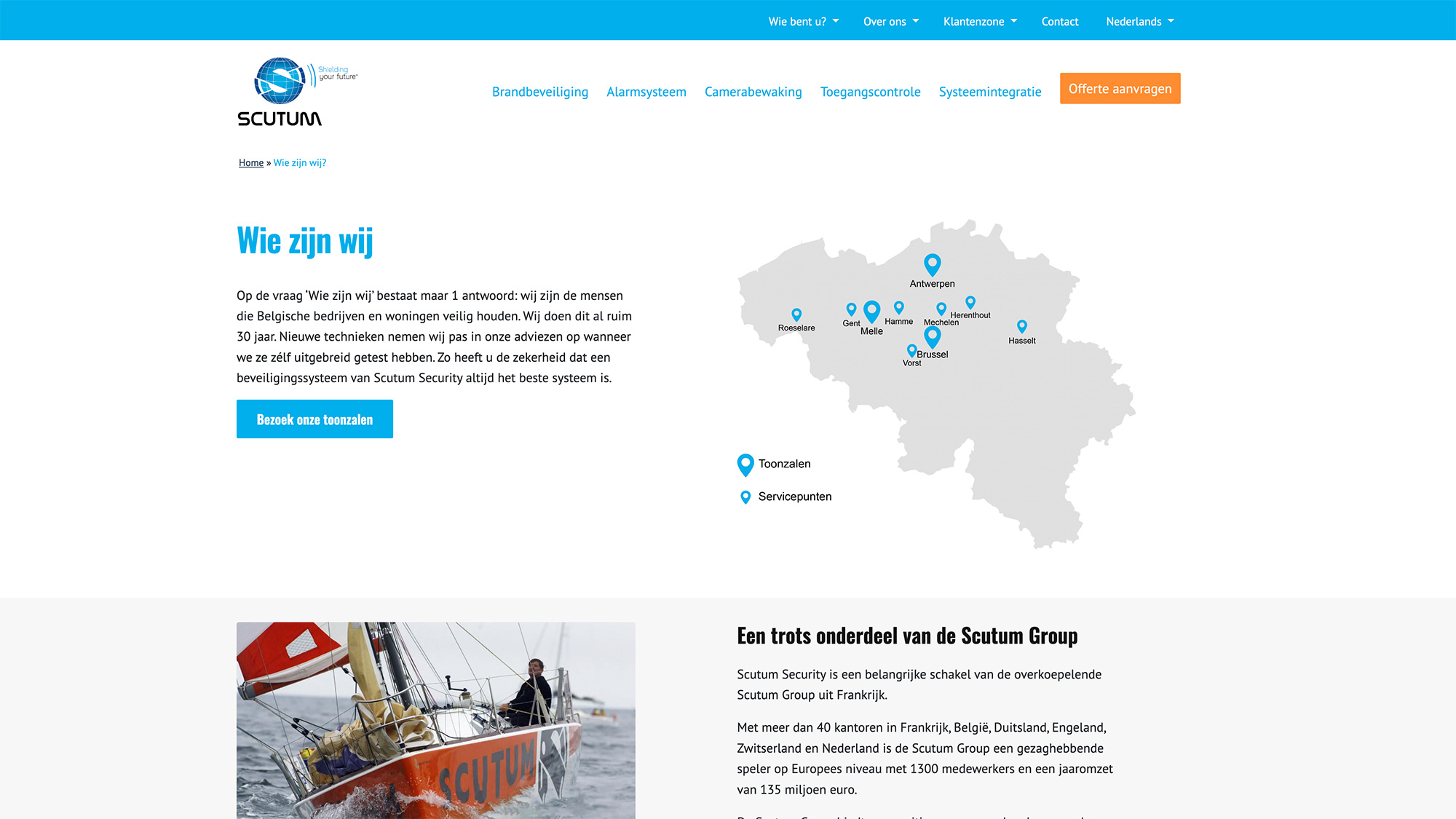 SEO-optimalisatie na bedrijfsovername en rebranding - Motiomill Online Marketing Antwerpen - Scutum Over ons screenshot