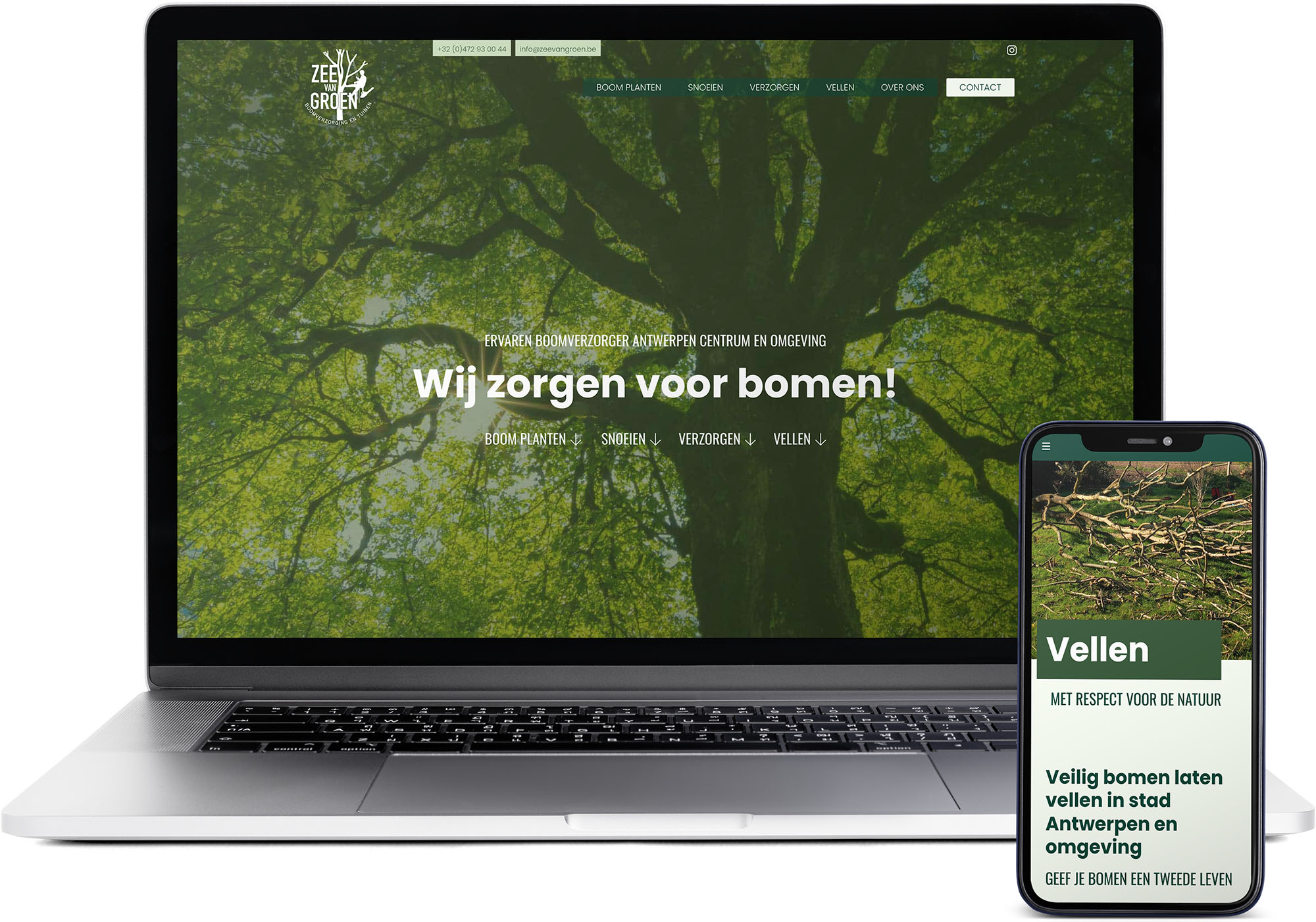 Zee van Groen mockup - een groene website die kan groeien - Motionmill webdesign Antwerpen